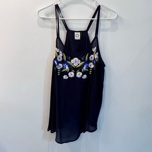 Adorable Anthro tank with embroidery detail